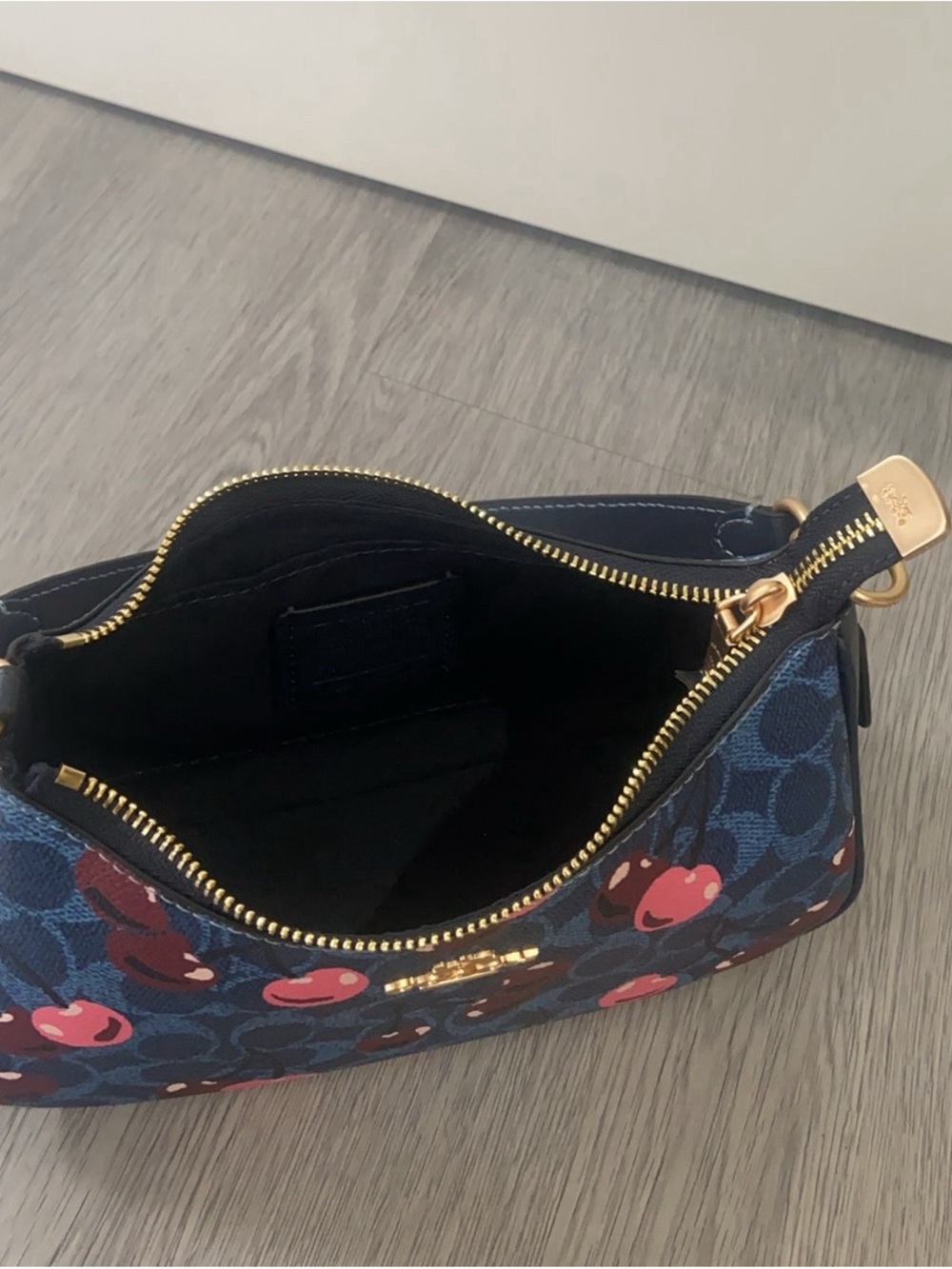 Coach Navy Signature Mini Shoulder Bag with Pink Accents - Picture 8 of 9